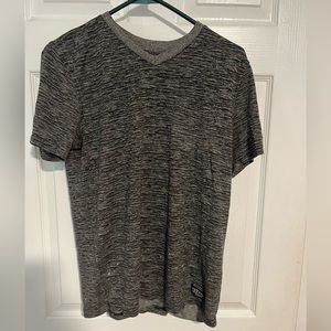 USED - BKC Brooklyn Cloth Men’s Gray V-Neck Striped Tee